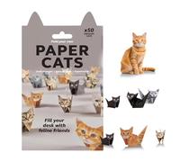 3D Origami Paper Cats Kit,50 Sheets DIY Cute Kitten Origami Papercraft Kit for Adults & Kids,Fun Creative Art Project, Desk Decor and Gift for Pet Lovers