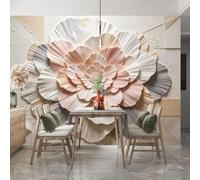 3D Origami-Style Flower Wall Mural 200 X 140 Cm Non Woven Panoramic Photo Wallpaper Luxury Large Gradient Petal Floral Wallpapers for Bedroom Living Room Wall Decor Art Flower 200 X 140 Cm W X H