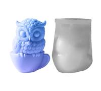 3D Owl Mold - Candle Molder, Animal Casting Form | Reusable Silicone Mold for Plaster Clay Dessert Chocolate Crafting Kit Beginner Art Project Decoration Making Home Kitchen Fun Activity Gift