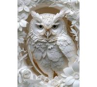 3D Owl Puzzles Paper Cut Art Puzzle 1000 Pieces for Adults, White Bird Jigsaw Puzzle Jungle Animal, Challenging Puzzles Hard Puzzle for Family Decorations