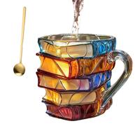 3d Painted Book Coffee Mug -Book-Shaped Cup,11oz Glass Cupshaped Cup for Lovers,,Librarians & Writers