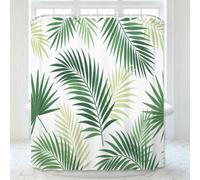 3D Palm Leaves Shower Curtain 200x220 with Hooks for Bathroom