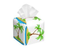 3d Palm Tree Print Tissue Box Cover, Leather Tissue Holder Decorative Tissue Box Holder For Kitchen, Bathroom