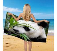3D Panda Bear Beach Towel, 70 x 150 cm, Microfibre Fabric, Quick Drying and Sand Free, Lightweight, Compact, Suitable for Swimming, Travel, Camping and Gym Use
