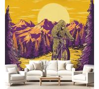 3D Panoramic Custom Colorful Wallpaper Murals, Brown Gorilla Bigfoot Forest Poster Print Non-Woven Wall Murals,Living Room Kitchen Dining Room Bedroom 350 x 256 cm