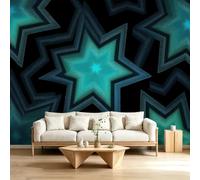 3D Panoramic Custom Geometric Wallpaper Mural 500 x 280 cm, Starry Sky Neon Stars Poster Wall Mural Non-Woven Photo Wallpaper, Living Room Bedroom Kids Room TV Background Wall Decor
