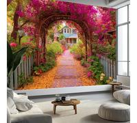 3D Panoramic Custom Wallpaper Mural 59 x 41 inch (W x H), Non-Woven Premium Nature Flowers Elegant Print Pink Wallpaper Mural - for Bedroom Living Room Corridor