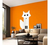 3D Panoramic Custom Wallpaper Mural Geometric, Minimalist, Animal Pattern,Fox, Triangle, Orange Decor Poster Picture Design Murals Wall Art for Bedroom Teenager’S Room Non-Woven