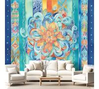 3D Panoramic Custom Wallpaper Mural Luxury, Classical, Chinoiserie Pattern,Mandala, Floral, Stripes Decor Poster Picture Design Murals Wall Art for Bedroom Teenager’S Room Non-Woven
