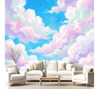 3D Panoramic Custom Wallpaper Mural Romantic, Fantasy, Sweet Pattern,Pink, Clouds Decor Poster Picture Design Murals Wall Art for Bedroom Teenager’S Room Non-Woven