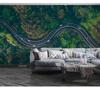 3D Panoramic Custom Wallpaper Mural, Trees Road Landscape,150x105cm Photo Wallpaper 3D Effect, Poster Decoration for Bedroom Living Room Corridor