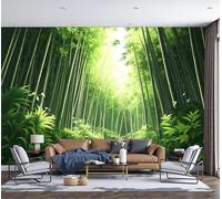 3D Panoramic Custom Wallpaper Murals, Natural Landscape Sunlight Filters Through The Bamboo Forest Silk Wall Murals, Modern Living Room Kitchen Dining Room Bedroom Wall Mural Wallpaper 250x175cm