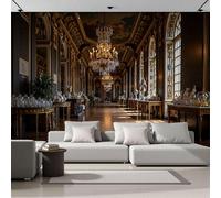 3D Panoramic Wallpaper Mural, 200 x 150 cm Baroque Architecture Non-Woven Wallpaper Magnificent Palace Corridors Wall Art Photo Wall Decoration, Brown Mural Poster for Home Bedroom Living Room