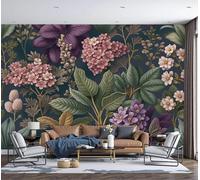 3D Panoramic Wallpaper Mural,350X260Cm Wall Poster Hydrangea Green Leaves Natural Plants Art Photo Wallpaper 3D Effect,Blue-Green Wallpaper Mural,Poster Decoration For Bedroom Living Room Corridor