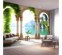 3D Panoramic Wallpaper Mural Colorful Non-Woven Art Design 3D Rocks Lake Stone Pillars Print Photo Modern Wallpaper Decoration Poster Picture Fashion Home Decor Wall Mural 400 x 280 cm (W x H)