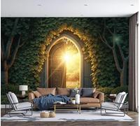3D Panoramic Wallpaper Mural, Photo Wallpapers Murals, Fantasy Art The Light Of Salvation Outside The Door Photo Wallpaper 3D Effect, Yellow Wallpapers Mural - Poster for Bedroom Living Room Corridor