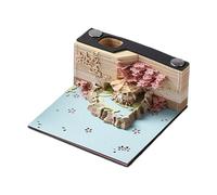 3D Paper Carving Notes, 3D Memo Art Pad, Engraving Planner, 3.15 x 3.15 x 1.59 inches Vintage Patterns Notepad for Offices Christmas Easter Classroom Desktop Decoration
