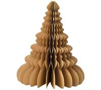 3D Paper Christmas Tree Decoration 22cm Origami Modern Art Style Tabletop | Made from 120g paper in for beige DarkGreen LightBrown for lightweight hanging use suitable for walls tabletops or as