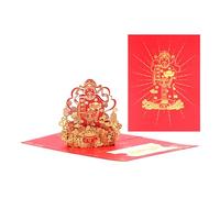 3D Paper Cut Chinese New Year Card with Envelope 2025 Year of the Snake Greeting for Family Friend Spring Festival Prosperity Blessing