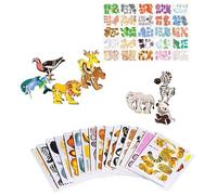 3D Paper Jigsaw Puzzle, DIY Assembly Toy for Kids, 25 Piece Creative Educational Puzzle for Classroom School Family Boys Girls Travel Road Trip Birthday Party Favor Use, Brain Development Activity