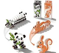 3D Paper Puzzle for Adults,2pcs Squirrel & Panda 3D Model Kits,DIY Animal Papercraft Decor,Easy Assembly Craft Hobby