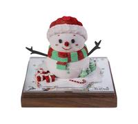 3D Paper Sculpture Art Calendar Notepad Desktop Decoration DIY Christmas Snowman Design (10.5cm)