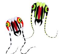 3D Parafoil Giant Kite with 30m String, Frameless Soft Parafoil Foldable Kite 85 x 88 cm for Kids and Adults, Beach Park Outdoor Flying, Includes Storage Bag | 210T Polyester (Style A)