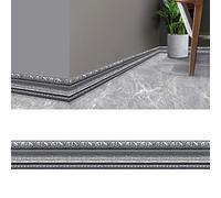 3D Pattern Sticker Wall Trim Line Skirting Border, 230x8CM Waterproof Self Adhesive Wallpaper Borders, Foam Edge Strip Border Dado Rail Baseboard Corner Line Stickers Flexible Molding Ceiling Border