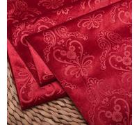 3D Patterned Velvet 1×1.45m Embossed Velvet Fabric - Heavy-Duty Crafting Material, Multi-Color Options, Wrinkle-Resistant(Color:red)