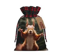 3d Patterns Christmas Drawstring Bags For Presents -Squirrel Funny Animal- Festive Xmas Santa Bags, Candy Bag, Wrapping Gift Bags With Tags, Perfect For New Year & Xmas Holiday Party Goodies