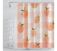 3D Peaches Shower Curtain Fruit Pattern Shower Curtains Mould Proof Resistant Waterproof Polyester Fabric Bathroom Curtains 180 x 180 cm Bath Curtain for Wet Rooms D-445