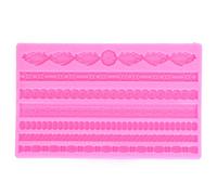 3D Pearl Knit Rope Silicone Mold Food Grade Reusable Cake Decorating Mould for Cakes Jellies Breads Desserts Pink
