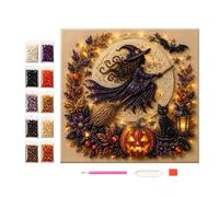 3D Pearl Painting Kit, 20cm Pre-printed Base, Spooky DIY Halloween Decor