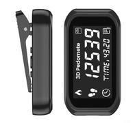 3D Pedometer Digital Step Counter with Clear Screen - Precise Calorie for Running Walking - Portable Fitness Device USB Charge - Waist Arm Belt Clip - Black 7x2.5x3.8cm