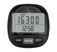 3D Pedometer Step Counter with Large Digital Display for Walking and Running, Tracks Steps, Distance, Calories, Exercise Time, 7-Day Memory, Compact Clip-On Design, Black