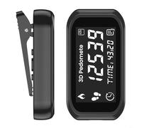 3D Pedometer with LCD Display, Accurate Step Counter for Walking and Running, Rechargeable Clip-On Wearable for Waist or Arm, Black