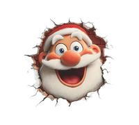 3D Peeking Santa Window Stickers - Wall-Breaking Santa Claus, Snowman, Reindeer Funny Removable Christmas Wall Decals for Glass, Fridge & Mirror, NoResidue PVC Winter Home Decor