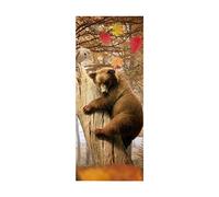 3D Peel and Stick Door Stickers Animal Bear W88 x H200 cm Self-Adhesive Door Wallpaper Waterproof Removable Door Murals Decal for Bedroom Wardrobe Home Office Decoration