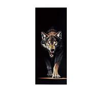 3D Peel and Stick Door Stickers Animal Wolf W77 x H200 cm Self-Adhesive Door Wallpaper Waterproof Removable Door Murals Decal for Bedroom Wardrobe Home Office Decoration