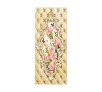 3D Peel and Stick Door Stickers Flower Butterfly W88 x H200 cm Self-Adhesive Door Wallpaper Waterproof Removable Door Murals Decal for Bedroom Wardrobe Home Office Decoration