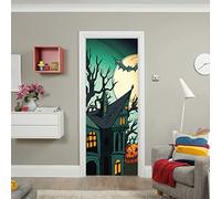 3D Peel and Stick Door Stickers Panic House W77 x H200 cm Self-Adhesive Door Wallpaper Waterproof Removable Door Murals Decal for Bedroom Wardrobe Home Office