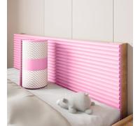 3D Peel and Stick Wall Padding - Anti-Collision Self-Adhesive Panels for DIY Bedroom Headboards, Playroom Corners & Tatami Decor - Pink, 20cm/7.9in, Set of 6
