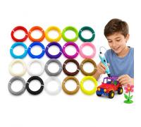3D Pen Filament Refills 1.75mm PLA, 20 Colors, 5m Per Colour, 100m Total