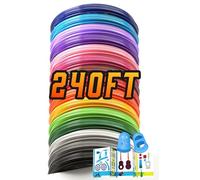 3D Pen Filament Refills 15 Colors, 16 ft per Color Total 240 ft 1.75 mm Filament Compatible with SCRIB3D MYNT3D 3D Pen Comes with 2 Finger Caps & Drawing Guide Book [3D Pen NOT Include]