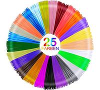 3D Pen Filament Refills -Faburo 25 Colours, 1.75mm PLA 3D Pen Filament, 5m per Colour (Total 125m) - 3D Printing Pen Accessories Compatible with Most 3D Pens & 3D Printers