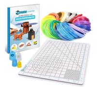 3D Pen Filament with Silicone Design Mat and Compatible Stencils Book with 12 Templates - 1.75mm PLA Plastic Refills - 360 Feet of Various Filaments for 3D Drawing and Doodling