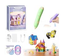 3D Pen for Kids, Includes 3D Pen, 3 PCL Filament Rolls, Stencil Book + Project Guide, and USB Charging Cable, Easy to Use, Learn from Home Art Activity Set