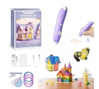 3D Pen for Kids, Includes 3D Pen, 3 PCL Filament Rolls, Stencil Book + Project Guide, and USB Charging Cable, Easy to Use, Learn from Home Art Activity Set