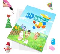 3D Pen Painting Drawing Book, Reusable Colored 40 Pattern Thick Paper Templates with Two Clear Plate, 3D Painting Graffiti Stencils for DIY Gifts, Vomika