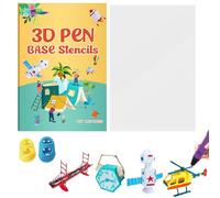 3D Pen Printing Drawing Book,3D Painting Graffiti Stencils with a Clear Plate and Finger Caps, Painting Graffiti Template,Colorful 65 Patterns Thick Paper Templates,Drawing Teaching Tools for Kids